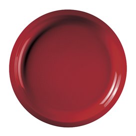 Assiette Plastique Réutilisable Rouge PP Ø290mm (300 Utés)
