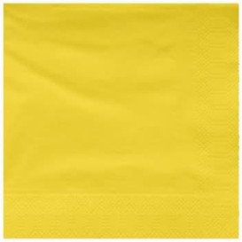 Serviette Papier à Cocktail 25x25cm Jaune (200 Utés)