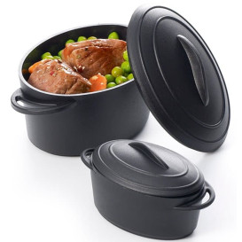 Verrine cocotte Noir avec Couvercle 300ml (4 unités)