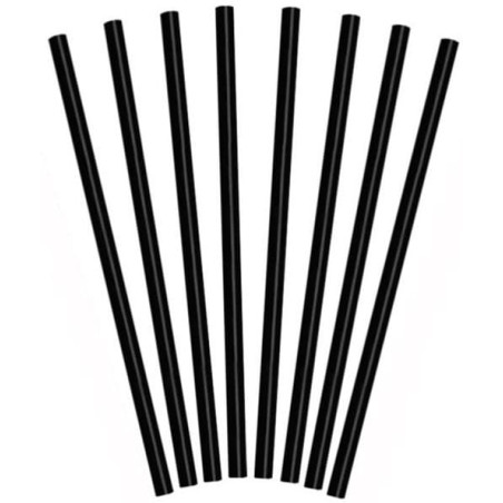 Paille pour Granités Ø8mm 25cm Noire (10.000 Pièces)
