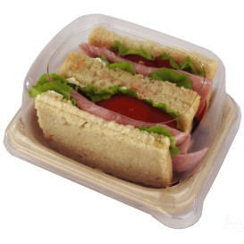 Couvercle PET pour Plateau Canne à Sucre 14x11cm (50 Utés)
