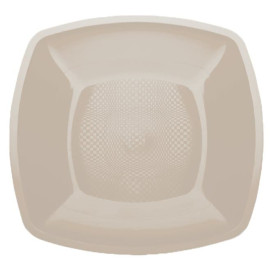 Assiette Plastique Réutilisable Plate Beige PP 180mm (25 Utés)