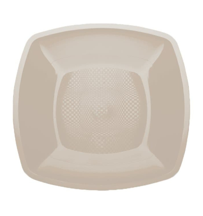 Assiette Dure Réutilisable Plate Beige PP 23cm (300 Utés)