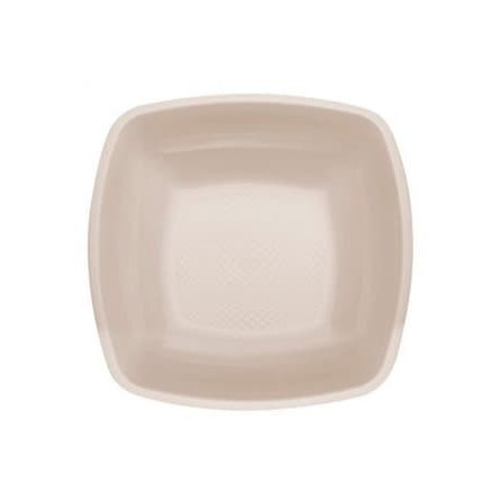 Assiette Dure Réutilisable creuse Beige PP 18cm (25 Utés)