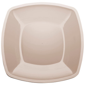 Assiette Plastique Réutilisable Plate Beige  PS 300mm (144 Utés)