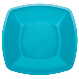 Assiette Plastique Réutilisable Plate Turquoise  PP 180mm (300 Utés)