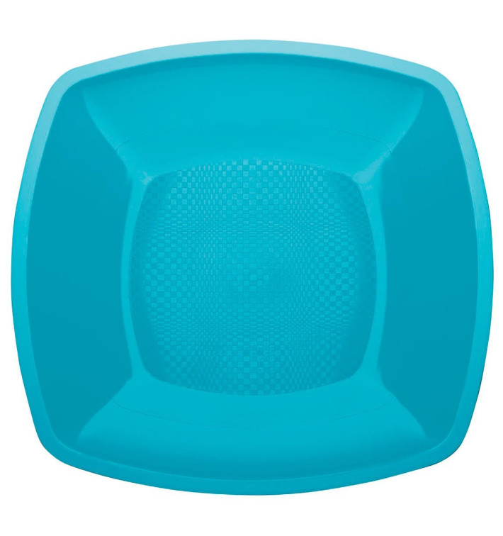 Assiette Plastique Réutilisable Plate Turquoise PP 230mm (25 Utés)