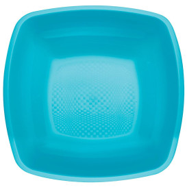 Assiette Plastique Réutilisable Creuse Turquoise PP 180mm (300 Utés)