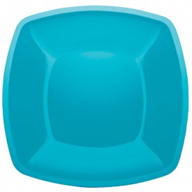 Assiette Plastique Plate Turquoise Square PS 300mm (150 Utés)