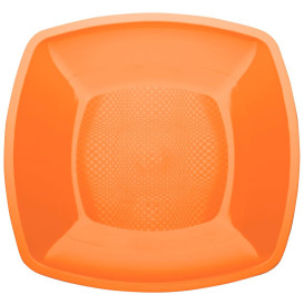 Assiette Plastique Réutilisable Plate Orange  PP 180mm (25 Utés)