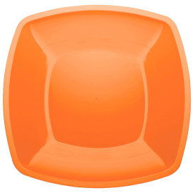 Assiette Plastique Réutilisable Plate Orange  PS 300mm (12 Utés)