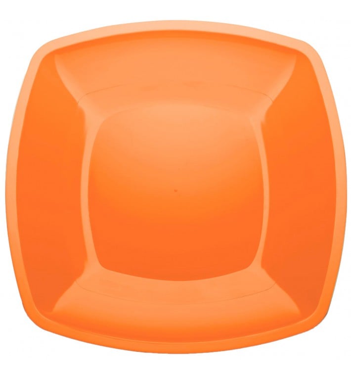 Assiette Plastique Réutilisable Plate Orange PS 300mm (144 Utés)