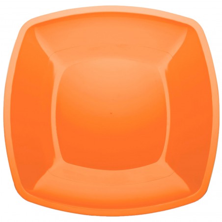 Assiette Plastique Réutilisable Plate Orange PS 300mm (144 Utés)