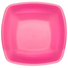 Assiette Plastique Réutilisable Creuse Fuchsia PP 180mm (300 Utés)