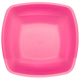 Assiette Plastique Réutilisable creuse Fuchsia  PP 180mm (25 Utés)