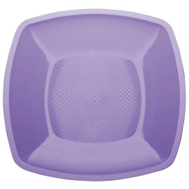 Assiette Plastique Réutilisable Plate Lilas PP 180mm (25 Utés)