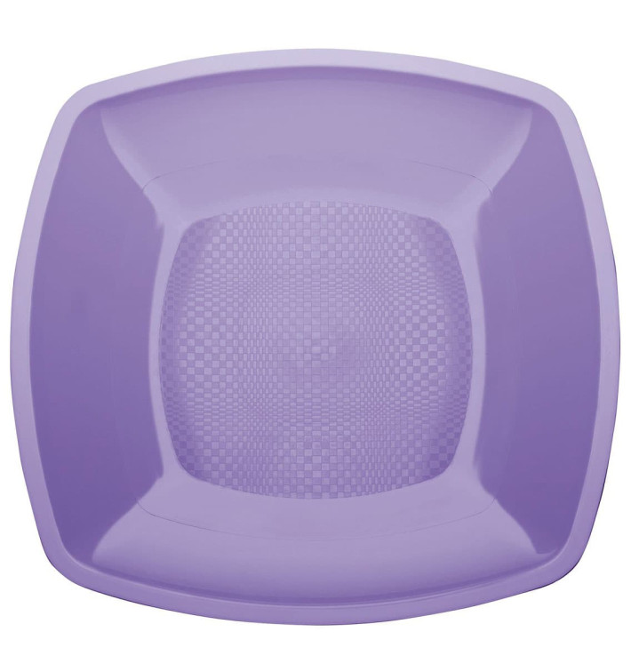 Assiette Plastique Réutilisable Plate Lilas PP 180mm (25 Utés)