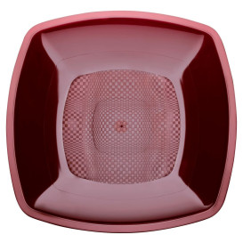 Assiette Plastique Réutilisable Creuse Bordeaux  PP 180mm (25 Utés)