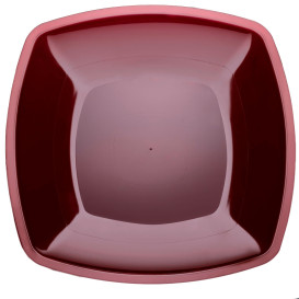 Assiette Plastique Réutilisable Plate Bordeaux PS 300mm (144 Utés)