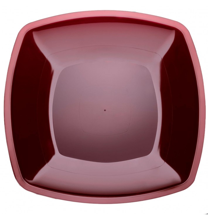 Assiette Plastique Réutilisable Plate Bordeaux PS 300mm (144 Utés)