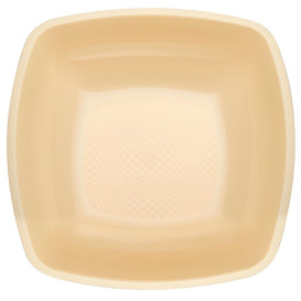 Assiette Plastique Réutilisable Creuse Crème  PP 180mm (25 Utés)