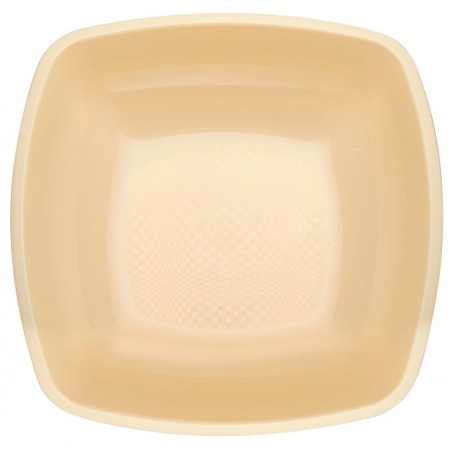 Assiette Plastique Réutilisable Creuse Crème PP 180mm (300 Utés)