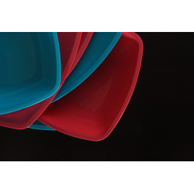 Assiette Plastique Réutilisable Creuse Rouge Transp.  PS 180mm (25 Utés)