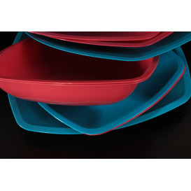 Assiette Plastique Réutilisable Creuse Rouge Transp.  PS 180mm (25 Utés)