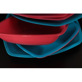 Assiette Plastique Réutilisable Plate Rouge Transp. PS 230mm (25 Utés)