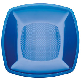 Assiette Plastique Réutilisable Plate Bleu Transp. PS 180mm (25 Utés)