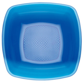 Assiette Plastique Réutilisable Creuse Bleu Transp. PS 180mm (25 Utés)