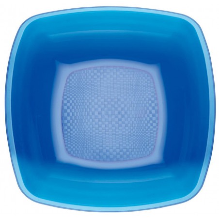 Assiette Plastique Réutilisable Creuse Bleu Transp. PS 180mm (25 Utés)