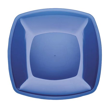 Assiete Dure Réutilisable Plate Bleu Transp. PS 30cm (12 Utés)