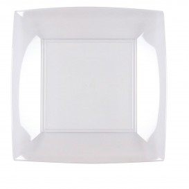 Assiette Plastique Réutilisable Plate Transp. PS 230mm (25 Utés)