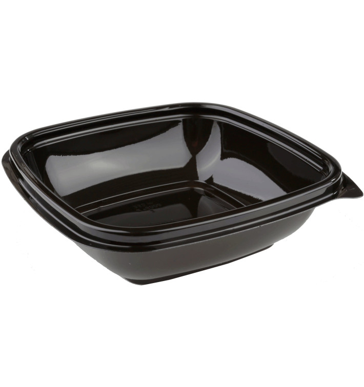 Bol en Plastique Carré Noir PET 250ml 125x125x40mm (50 Utés) Bol en Plastique Carré Noir PET 250ml 125x125x40mm (50 Utés)