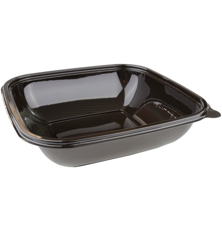 Bol en Plastique Noir PET 1000ml 190x190x50mm (300 Utés) Bol en Plastique Noir PET 1000ml 190x190x50mm (300 Utés)