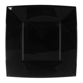 Assiette Plastique Réutilisable Plate Noir PP 290mm (144 Utés)