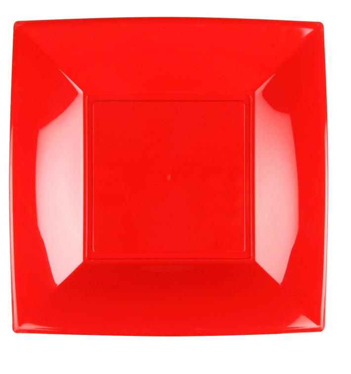 Assiette Plastique Réutilisable Plate Rouge PP 290mm (144 Utés) Assiette Plastique Réutilisable Plate Rouge PP 290mm (144 Utés)