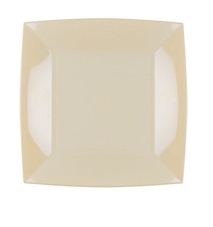 Assiette Plastique Plate Crème Nice PP 230mm (300 Utés) Assiette Plastique Plate Crème Nice PP 230mm (300 Utés)