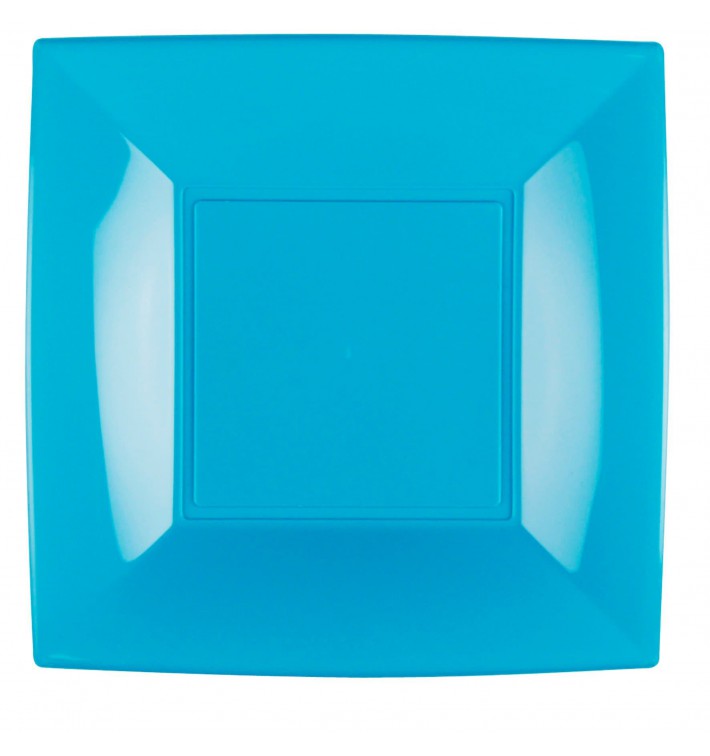 Assiette Plastique Réutilisable Plate Turquoise PP 290mm (144 Utés)