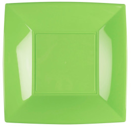 Assiette Plastique Réutilisable Plate Vert citron PP 290mm (12 Utés)