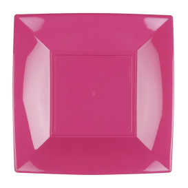 Assiette Plastique Réutilisable Plate Fuchsia PP 230mm (25 Utés)