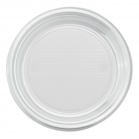 Assiette Plastique PS Plate Transparent Ø170mm (50 Unités)