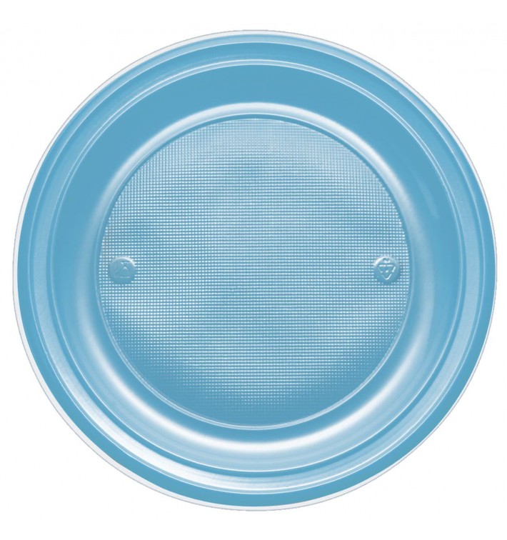 Assiette Plastique PS Plate Turquoise Ø170mm (50 Unités)