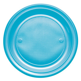 Assiette Plastique PS Plate Turquoise Ø220mm (30 Unités)