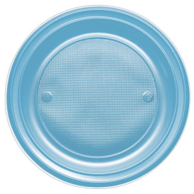 Assiette Plastique PS Creuse Turquoise Ø220mm (30 Unités)