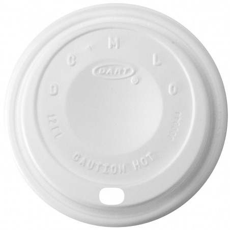 Couvercle plastique PS "Cappuccino" Blanc 14Oz/410 ml Ø8,9cm (100 Unités)