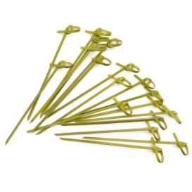 Pique en Bambou Boucle Vert Naturel 150mm (200 Unités)