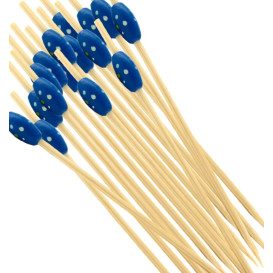Pique en Bambou "Punteado" Bleu 120mm (200 Unités)