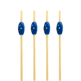 Pique en Bambou "Punteado" Bleu 120mm (5000 Unités)